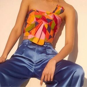 FARM Rio Multicolor Geometric Crop Top